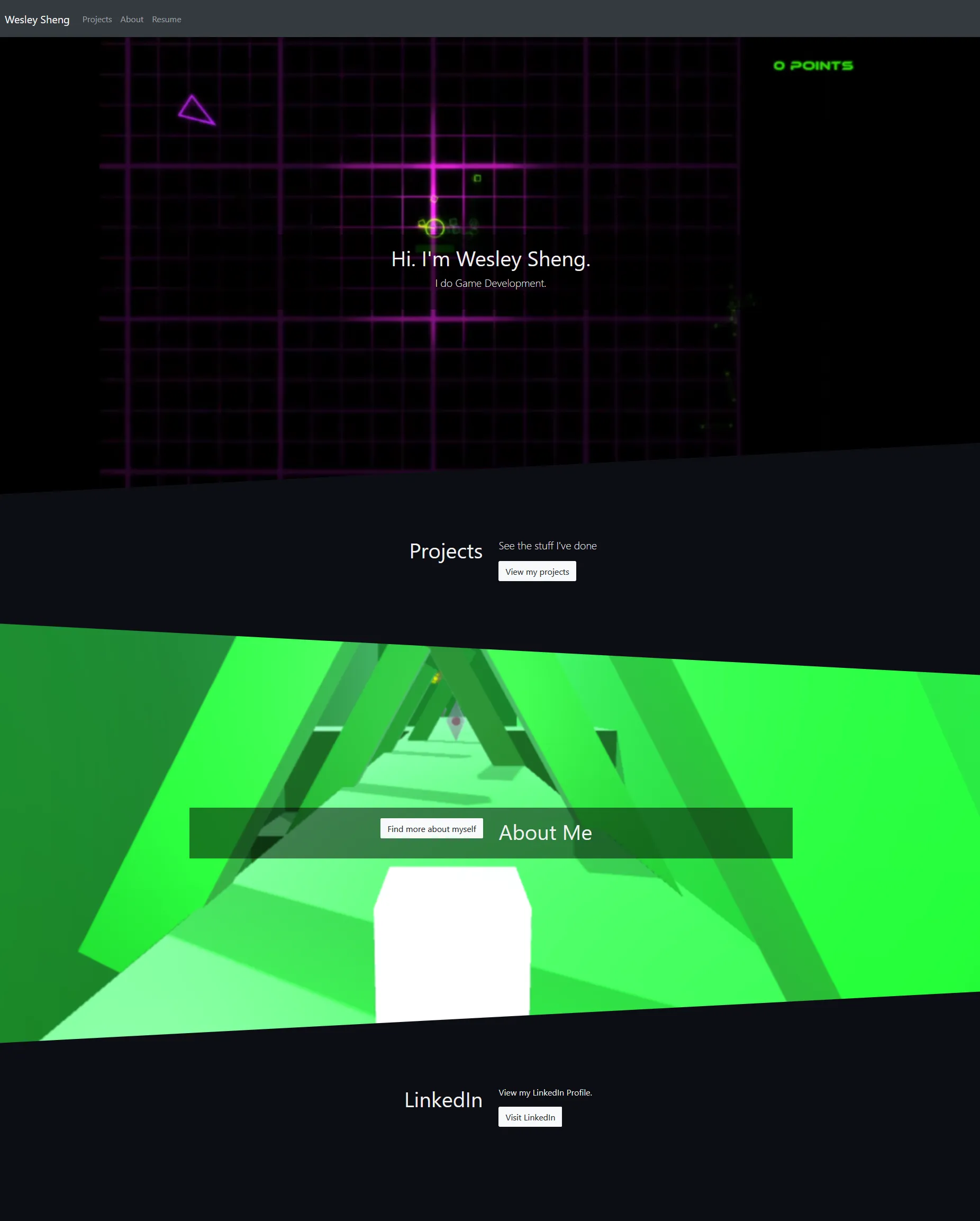 A homepage screenshot of the original 2018 website design.